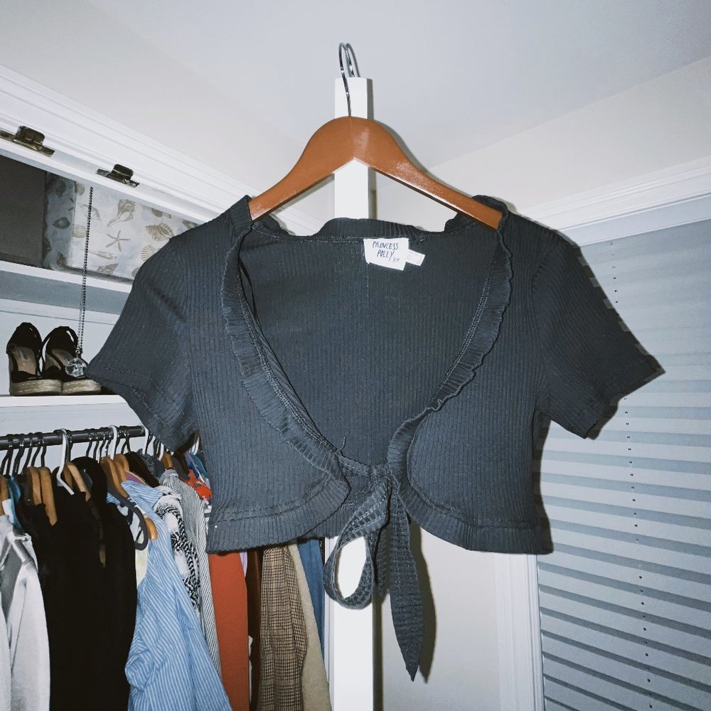 Princess Polly Black Tie Top